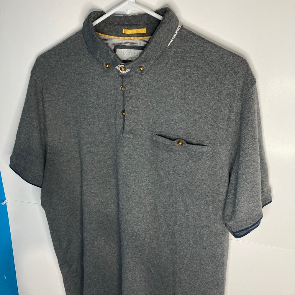 Cactus Man Ricky Singh Polo Shirt Size L Heather Gray